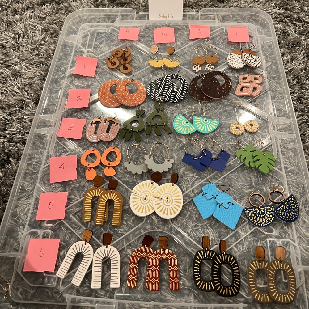 Brinley & Company Earrings lot-24 Pairs! Leather And Nickel Free